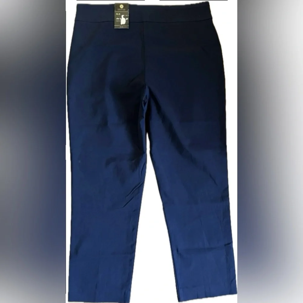 JM Collection Blue Chinos StraightLeg Design pants. Women’s size XL short. NWT - Picture 2 of 9